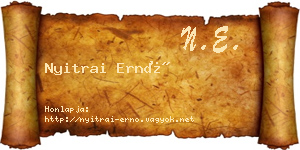 Nyitrai Ernő névjegykártya